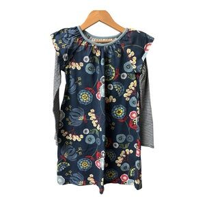 Tea Collection Blue and Pink Long Sleeve Sundress